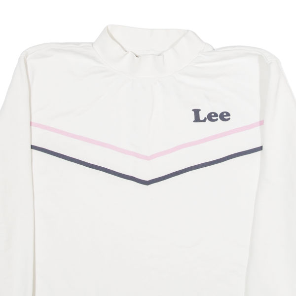 LEE Womens Sweatshirt White High Neck L For Sale