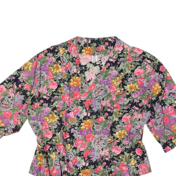 C&A Womens Wrap Blouse Black Floral M Online now