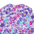 C&A Womens Printed Blouse Purple Button Neck Long Sleeve 90s Floral S For Cheap