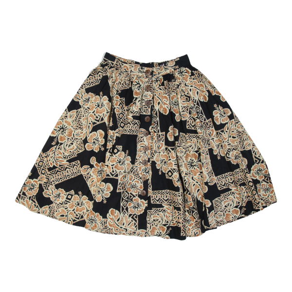 HELL BUNNY Womens A-Line Skirt Black Knee Length Floral UK 10 Hot on Sale