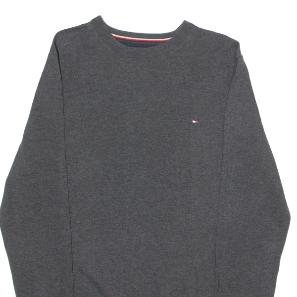 TOMMY HILFIGER Mens Jumper Grey Crew Neck Tight Knit S Discount