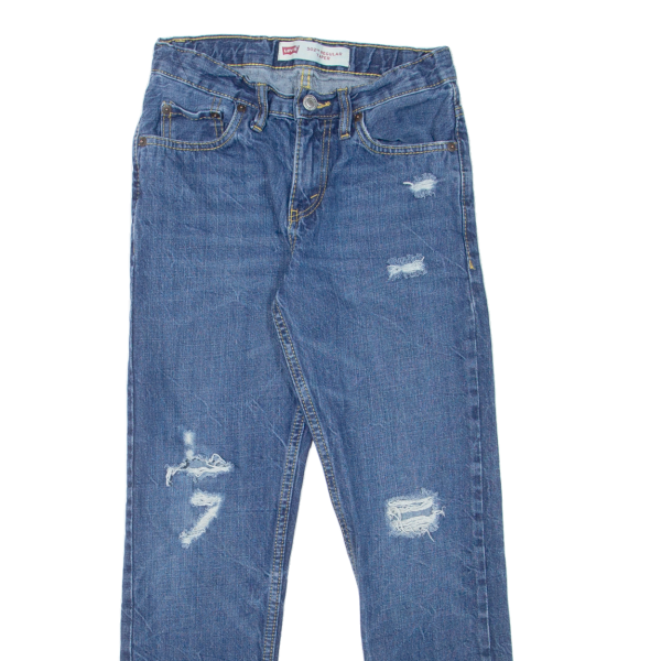 LEVI S 502 Jeans Distressed Boys Blue Regular Tapered W25 L25 Discount