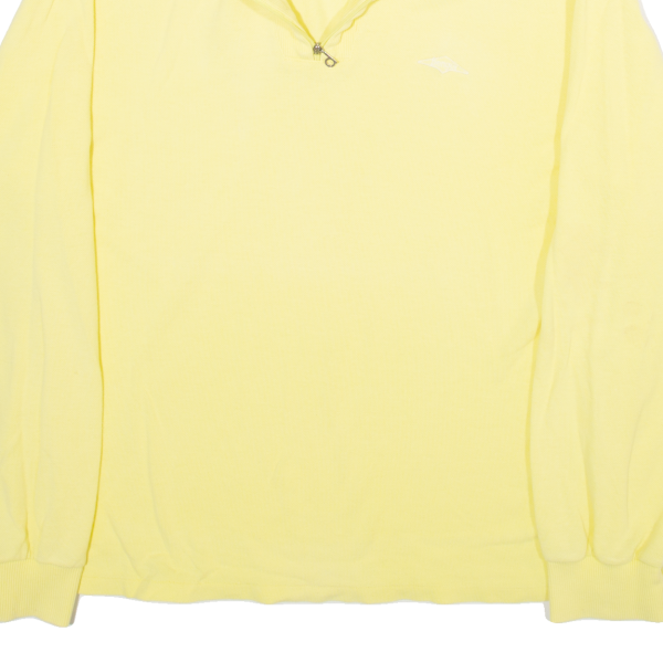 BENGER Womens Sweatshirt Yellow 1 4 Zip 90s S Cheap