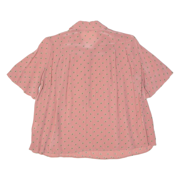 LOVECHILD Womens Printed Blouse Pink Collared 90s Viscose Floral S Fashion