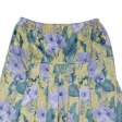 A Line Womens Pleated Skirt Beige Knee Length Floral L Sale