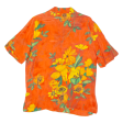 Womens Printed Shirt Orange Collared Floral L For Cheap