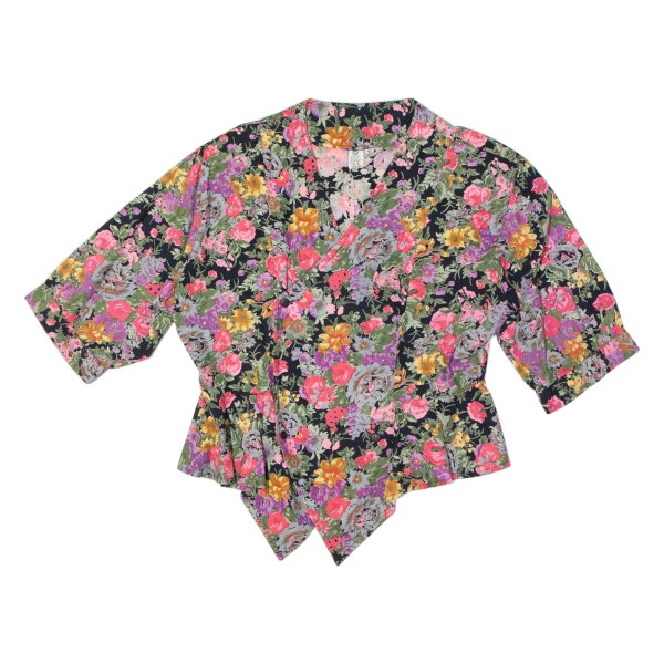 C&A Womens Wrap Blouse Black Floral M Online now