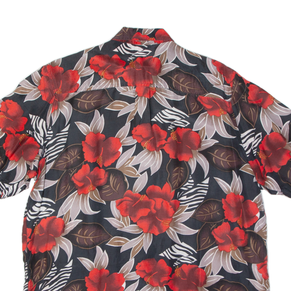 C&A Womens Printed Shirt Black Collared Silk Floral M Cheap