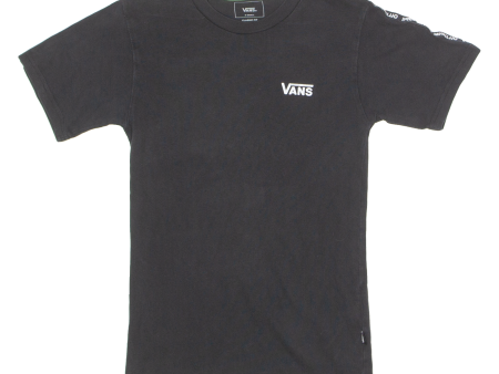 VANS Mens T-Shirt Black Crew Neck XS Discount