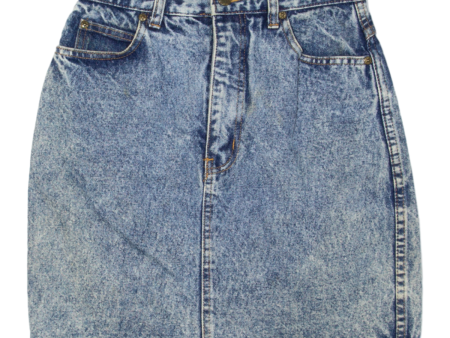 TIME Womens Straight Skirt Blue Short 90s Denim S For Cheap