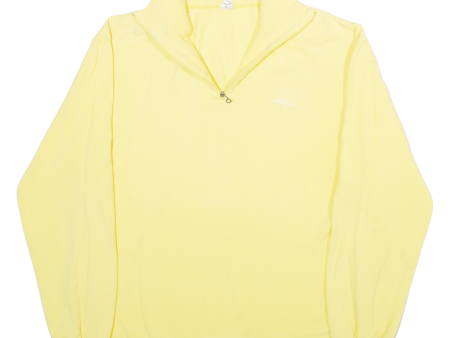 BENGER Womens Sweatshirt Yellow 1 4 Zip 90s S Cheap