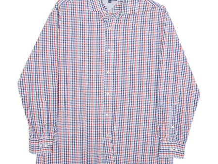 TOMMY HILFIGER Slim Fit Mens Shirt Blue Check Long Sleeve XL Supply