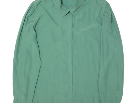 CV CHARLES VOGELE Womens Shirt Blouse Green Collared Long Sleeve L Supply