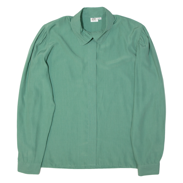 CV CHARLES VOGELE Womens Shirt Blouse Green Collared Long Sleeve L Supply