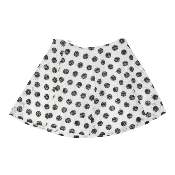 Lined Womens Skater Skirt White Short Spotted M Online now