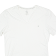 CALVIN KLEIN CK ONE Mens T-Shirt White V-Neck L Fashion