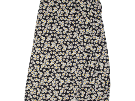 CHICOREE Womens Wrap Skirt Black Midi Floral M Online Sale