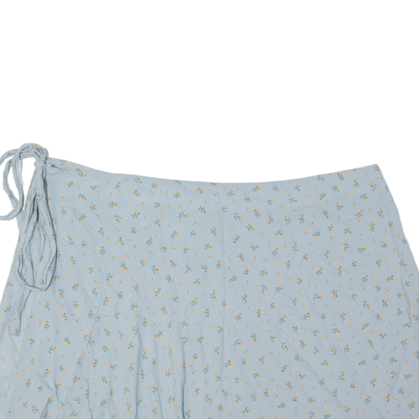 BRANDY MELVILLE Womens Wrap Skirt Blue Short Viscose Floral L Online now