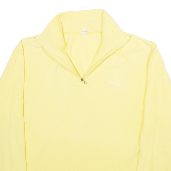 BENGER Womens Sweatshirt Yellow 1 4 Zip 90s S Cheap