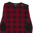 LAUREN RALPH LAUREN Womens Top Red Long Sleeve 90s Plaid M Online