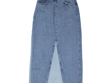 ZARA Womens Straight Skirt Blue Long Denim S For Cheap