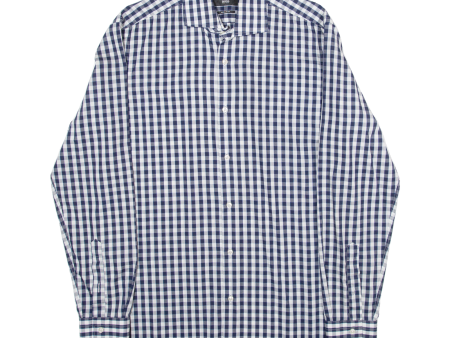 HUGO BOSS Regular Fit Mens Shirt Blue Check Long Sleeve M on Sale