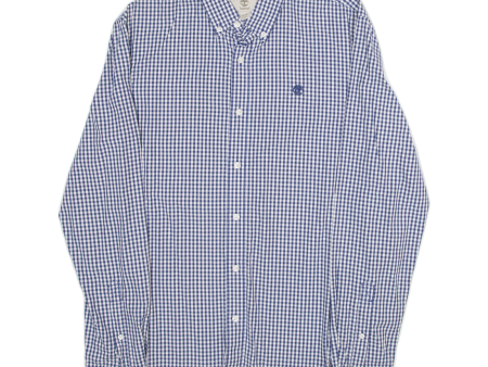 TIMBERLAND Slim Fit Mens Shirt Blue Check Long Sleeve M Online now