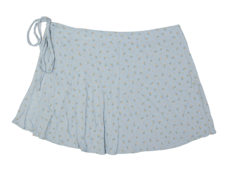 BRANDY MELVILLE Womens Wrap Skirt Blue Short Viscose Floral L Online now