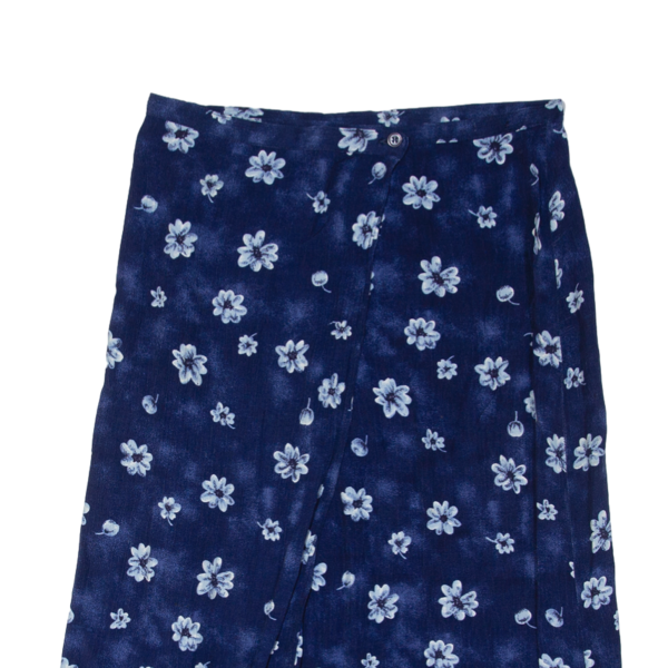 HERE&THERE Womens Wrap Skirt Blue Midi Viscose Floral M For Sale