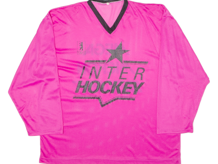 BAUER Inter Hockey Mens Jersey Pink 3 4 Sleeve V-Neck XL Online Hot Sale