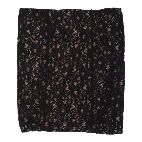 GUESS Lace Womens Straight Skirt Black Short Floral UK 8 Discount