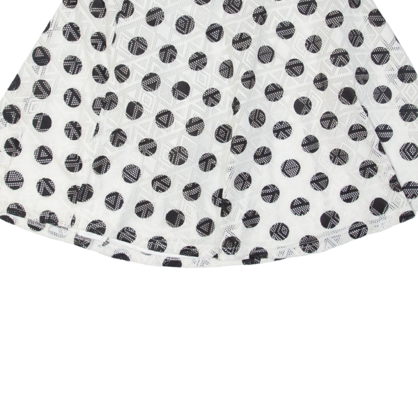 Lined Womens Skater Skirt White Short Spotted M Online now