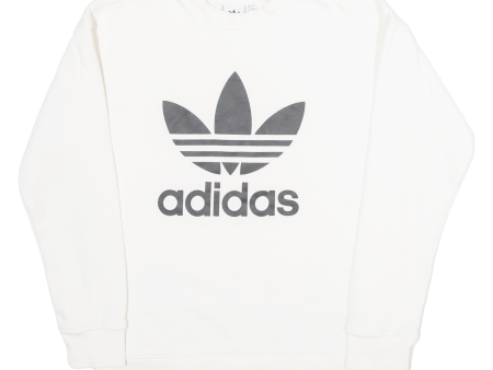 ADIDAS Womens Sweatshirt White UK 8 Hot on Sale