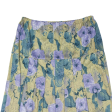 A Line Womens Pleated Skirt Beige Knee Length Floral L Sale